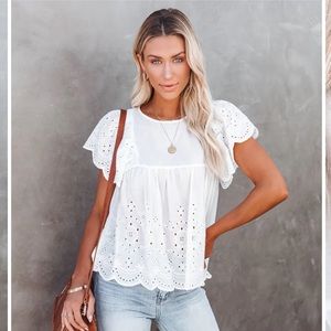 Vici - white summer blouse